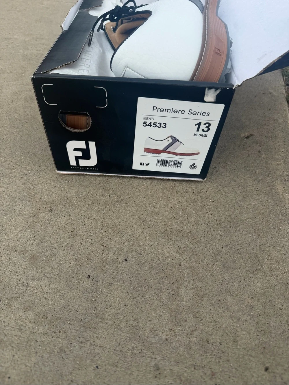 FootJoy White Gray and Brown Men's Oxford Golf Shoes Size 13